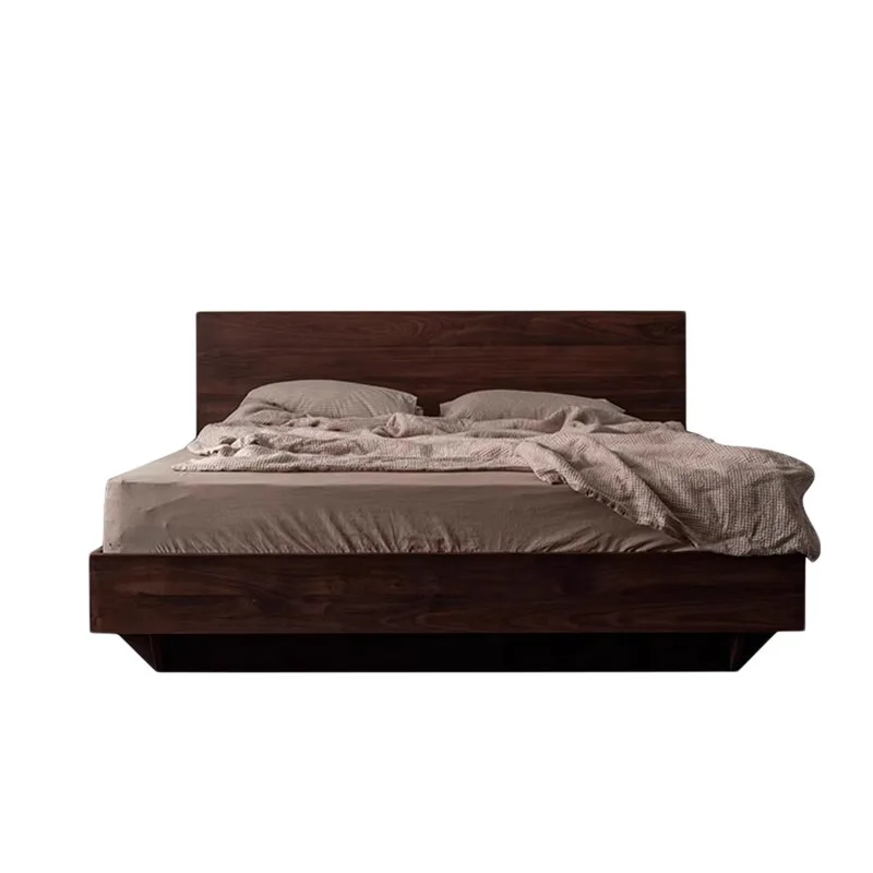

North American black walnut storage bed, solid wood high box bed, tatami floor bed, bedroom, hydraulic small apartment double be