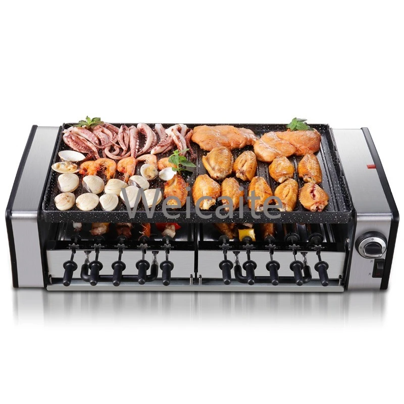 

Grill De Barbecue Électrique Multifonctionnel D'intérieur, Mini Plateau Antiadhésif Sans Fumée