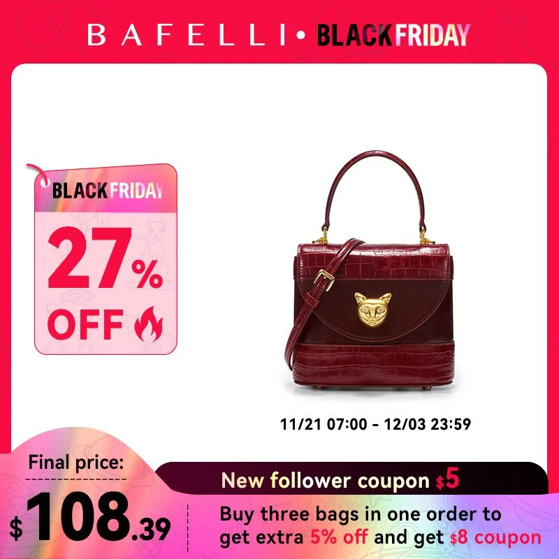 BAFELLI HANDBAG 2024 WOMEN'S NEW LEATHER PURSE EVENING DESIGNER BUCKET CAT LUXURY BRAND FASHION BUSINESS CASUAL BAGS