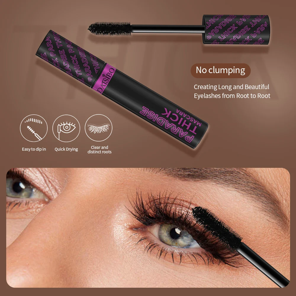 DAISIBO Mascara Allungante e Curling - Formula Impermeabile, Resistente al Sudore e Antimacchia con Spazzola Flessibile per Tutti Beige Chiaro