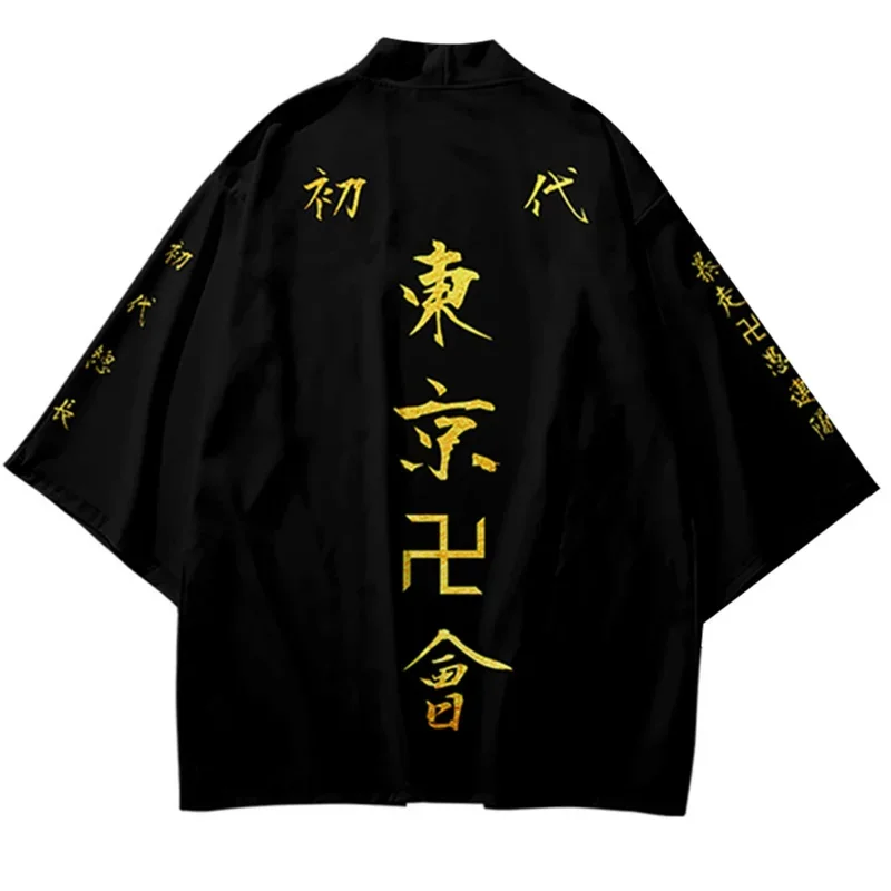 Dragones negros tokyo Revenge kimonos japoneses para hombres Haori vengadores disfraz Cosplay la capa de kimono M17