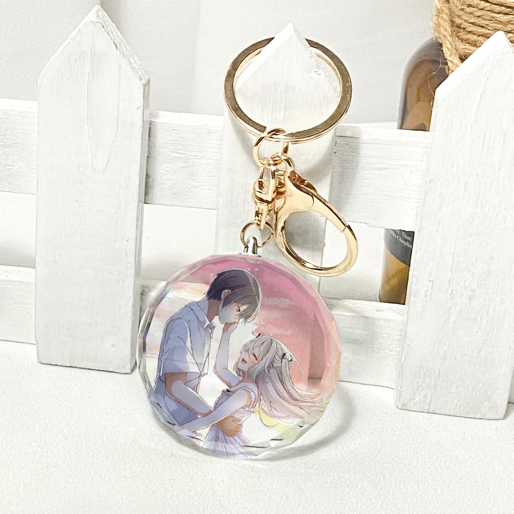 Anime ATRI My Dear Moments Ikaruga Natsuki Atori Crystal Figure Keychain Pendant Cosplay Charm Cartoon Keryring Christmas Gift