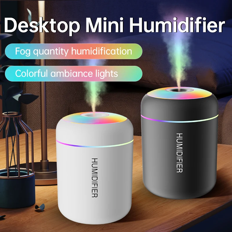 Mini umidificador de ar elétrico, USB, Difusor de Aroma, Purificador de Óleo Essencial, Névoa, Carro, Casa, Quarto, 180ml