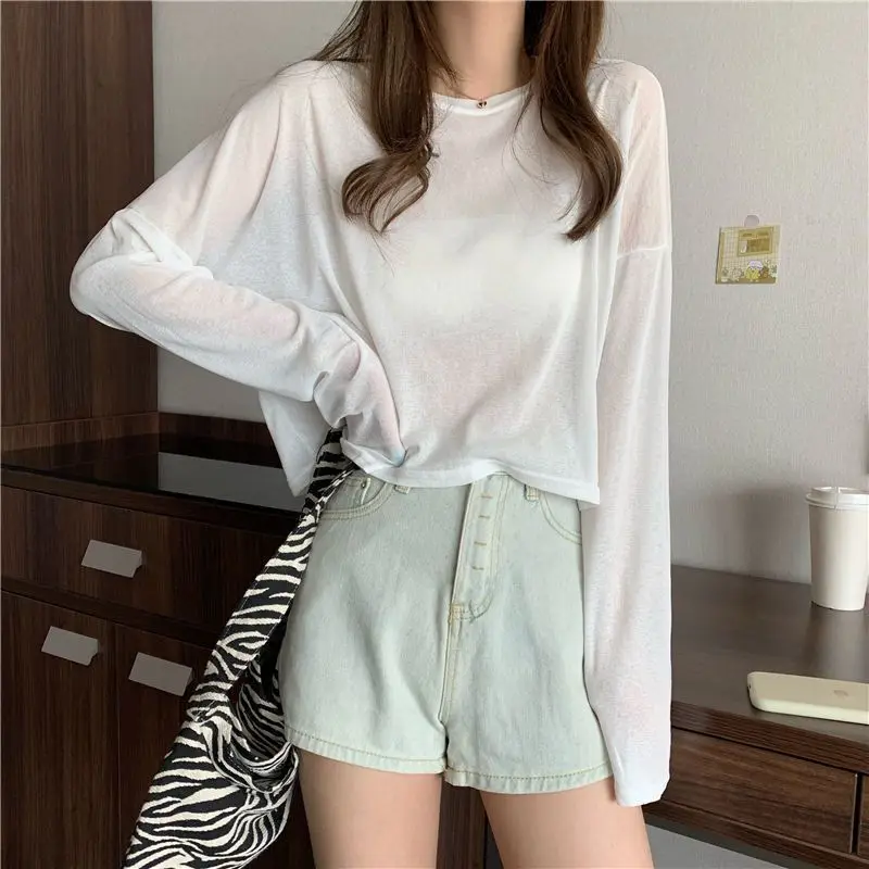 

2025 Basic soft T Shirts Women Summer autumn Long Sleeves Loose Bottom Tees Ladies Casual Knitted Soft Woman Tops