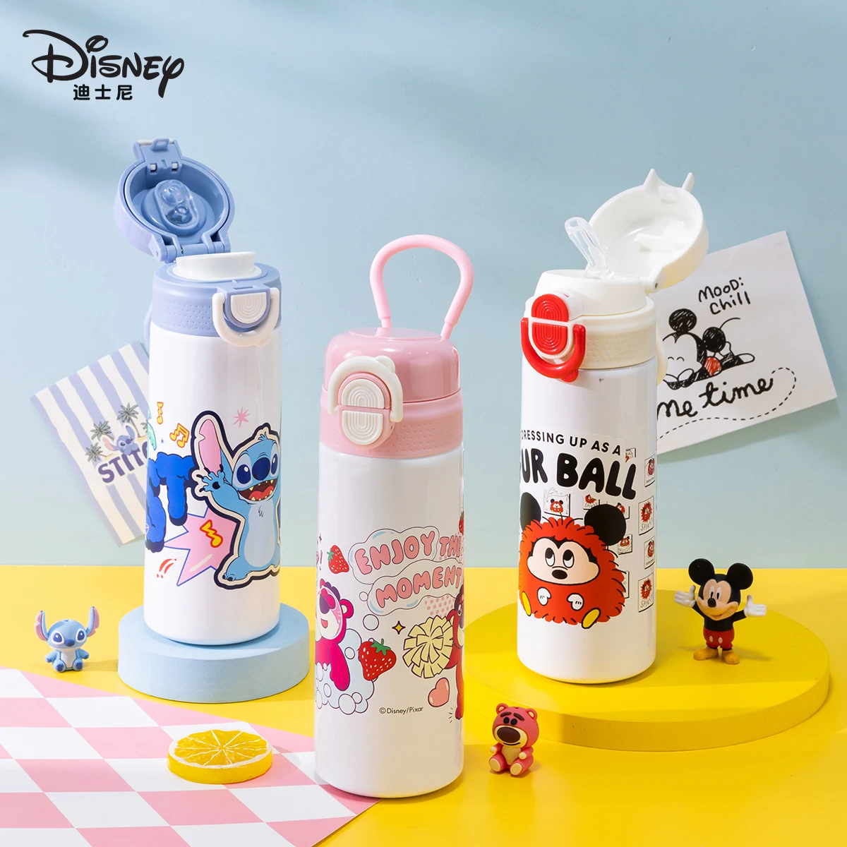

Disney Children's Insulated Double-Drink Cup Boys' and Girls' Direct-Drink Straw Dual-Drink Water Bottle [316 Stainless Steel]
