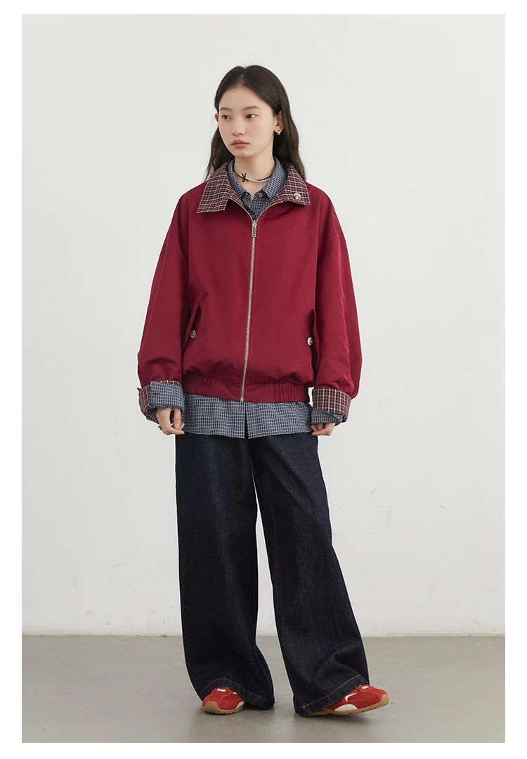 CHIC VEN Women Jackets Casual Reversible Stand Up Collar Workwear Female Coat Spring Autumn 2026 Woman Ourterwear