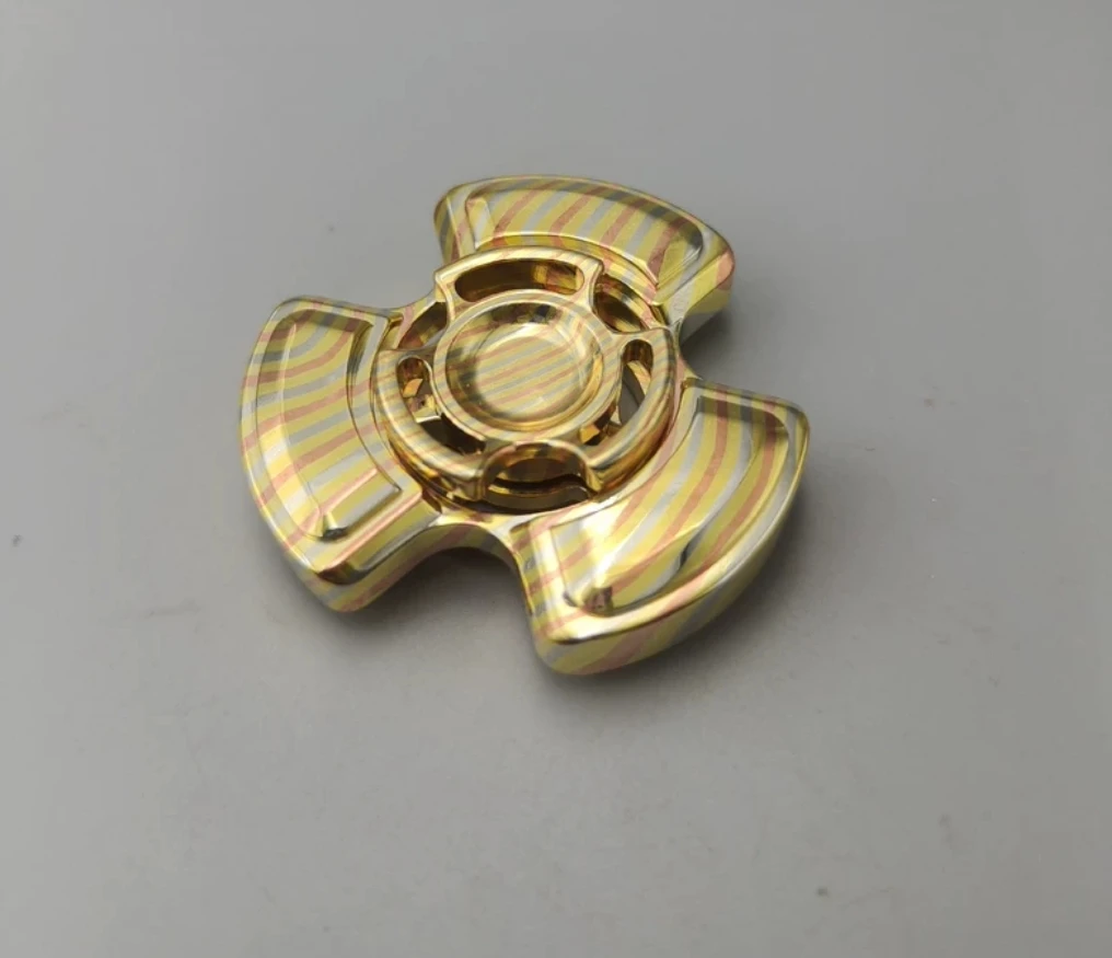 Used EDC QEDC Source XL mokume spinner fidget decompression toy