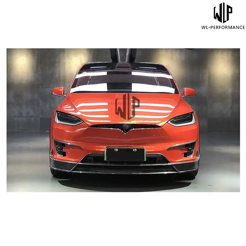 For Tesla Model X RZ Style High Quality Front Bumper Splitter Lip Air Knife Car Body kit