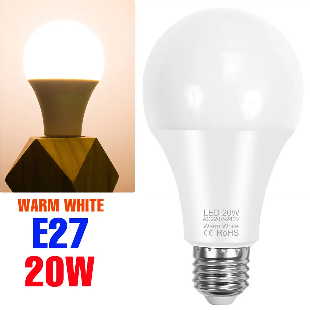 20W LED-lamp E27 plafondlamp E14 lamp AC220V kroonluchter lampen spaarlamping koud / warm wit 240V voor thuis woonkamer