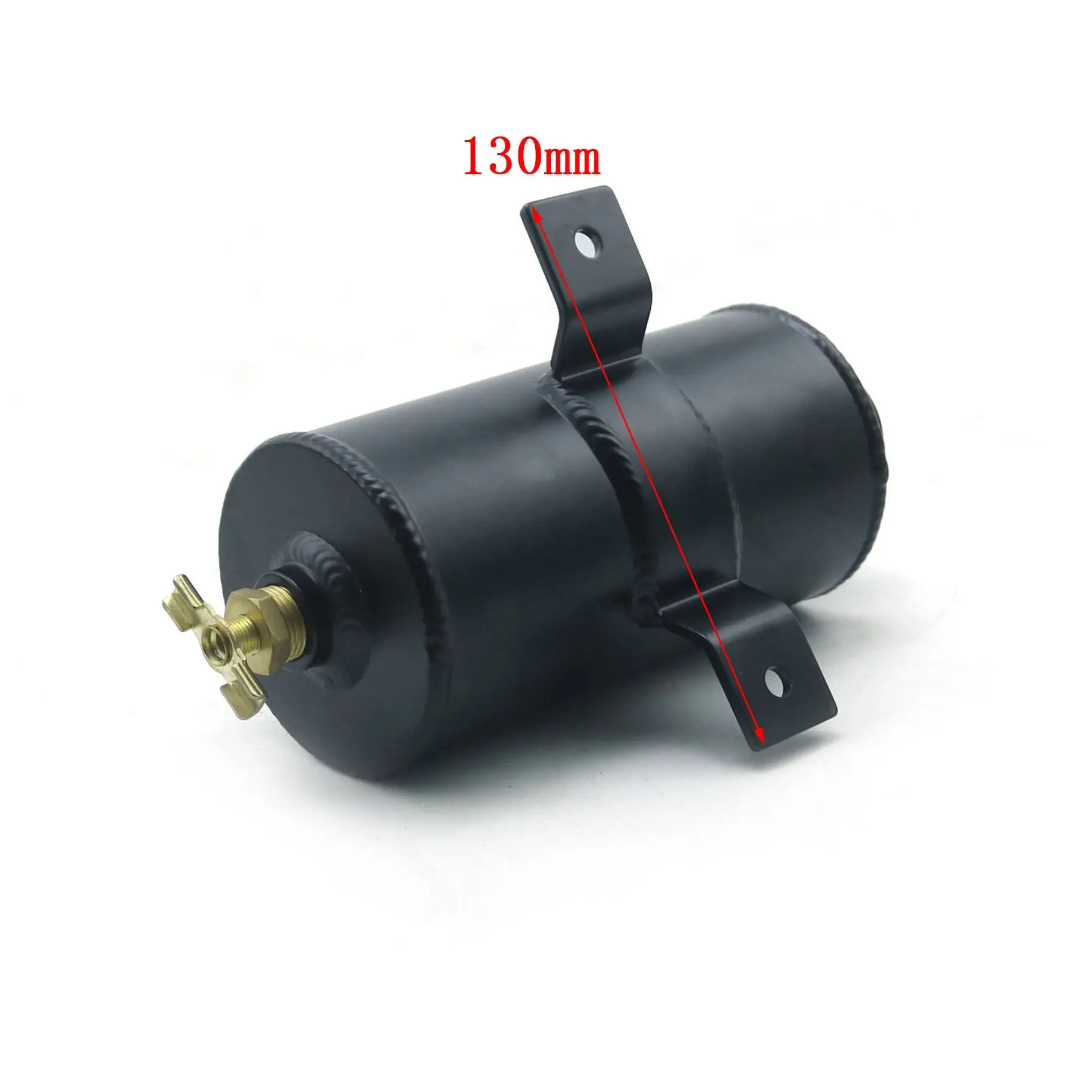 Universal 0.75L Oil Catch Can Tank with Breather Filter Aluminium 10 AN Round Brushed Baffled Separator bracket