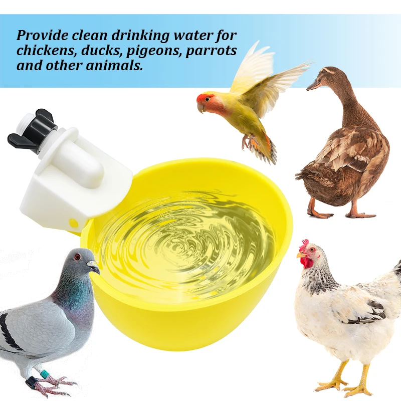 10/20/30Pcs Chicken Water Bowl Automatic Drinker Chicken Feeder Plastic Poultry Water Drinking Cups Poultry Farm Animal Supplies