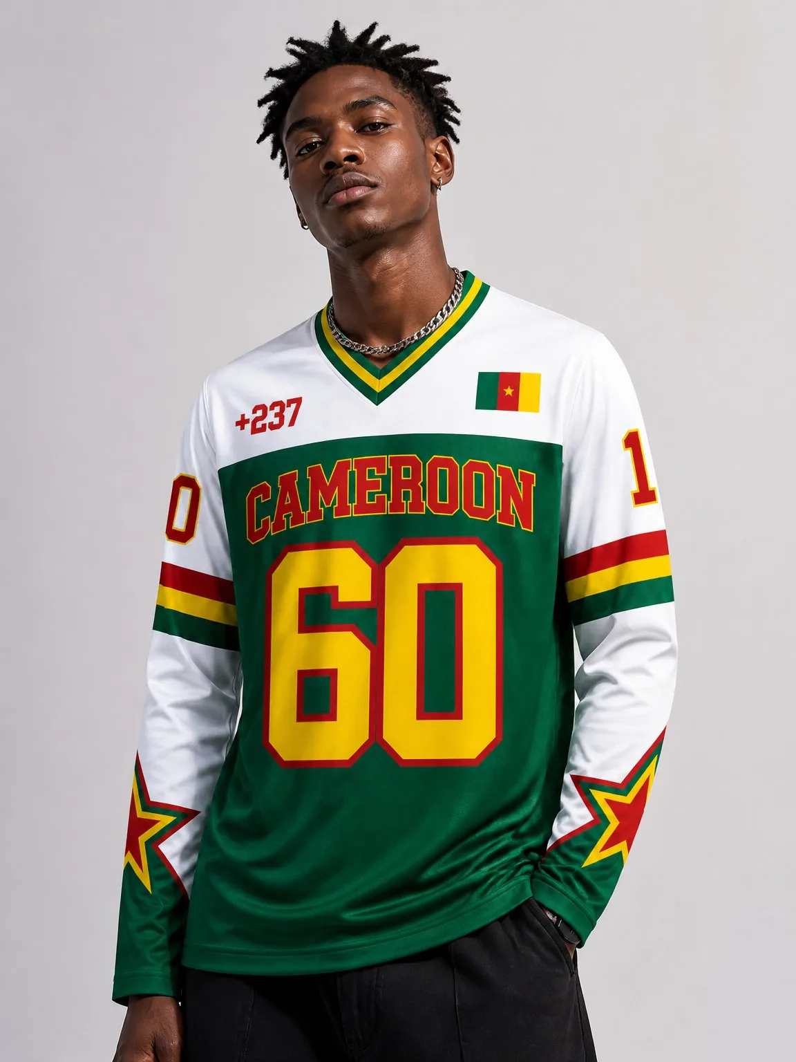 Herren-Trikot mit V-Ausschnitt und langen Ärmeln, Farbblock-Grafikdruck, lässiges Sportshirt für Streetwear, Reisen und den Alltag – Detail 3