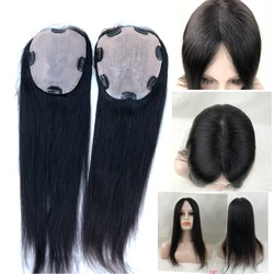 Injection Skin Base Hair Topper Human Hair For Women Clips In Hair Pieces 14×16cm 16×18cm Dyeable Natural Color For Hair Loss