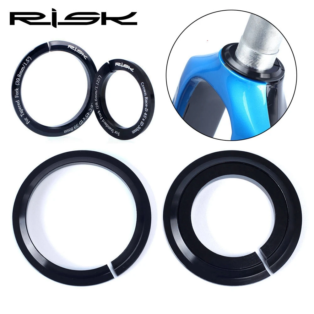 Risk 1.5 inch Universal Bike Headset Base Spacer Crown Race Headset Washer Opening Tapered Straight Fork 45 Degree Bicycle Part