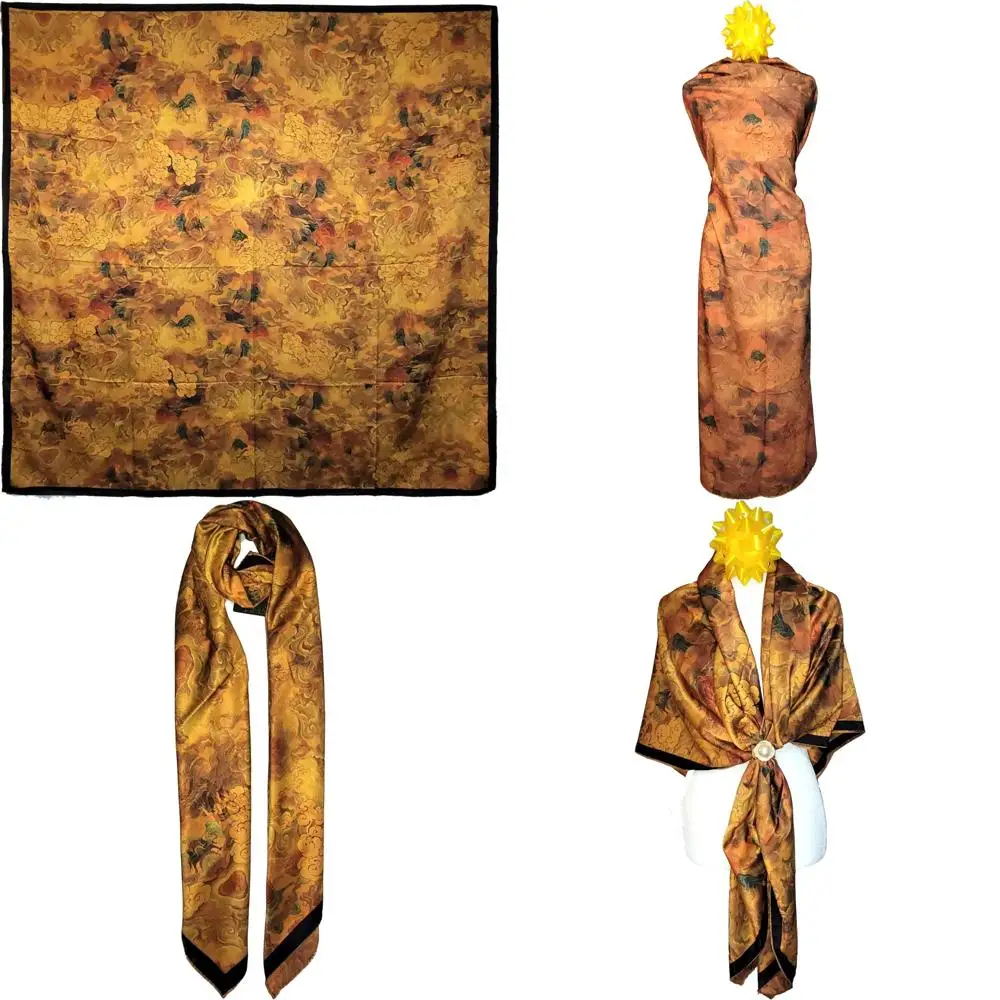 

Large 53x53 Silk Shawl - High Density Pearl Satin Square Wrap for Women, Elegant Long Scarf