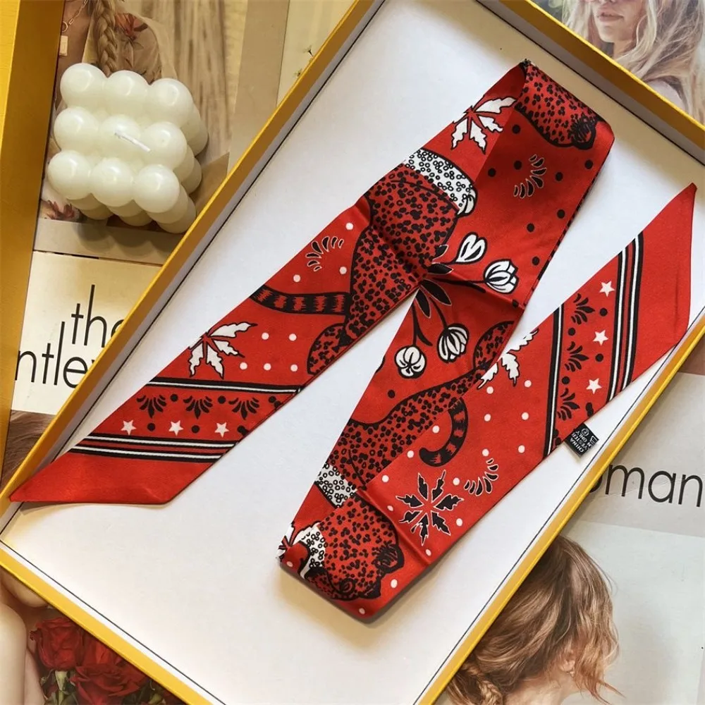 جديد ليوبارد طباعة السيدات وشاح متعدد الأغراض رباط شعر شال التفاف حقيبة يد مقبض الديكور هدية الحاضر بالجملة