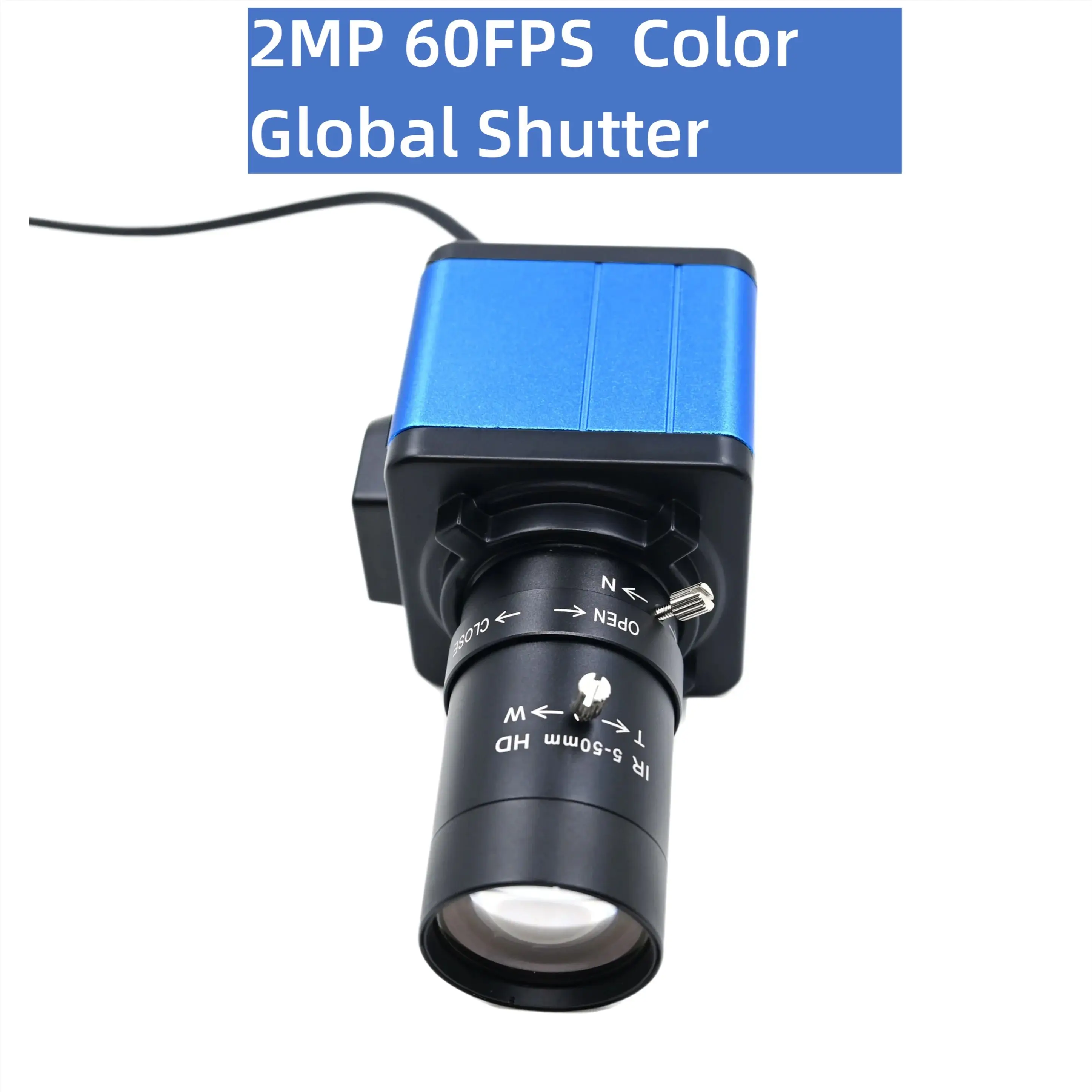 GXIVISION 2MP 60FPS Color Global Shutter Camera USB Driver Free,OG02B10,1600 x1200,High Moving Capture Webcam With CS Lens