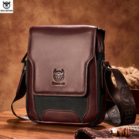 BULLCAPTAIN Man Messenger Bag Men Genuine Leather Shoulder Bags Business Crossbody Casual Bag Famous Brand Male Handbag Bags
