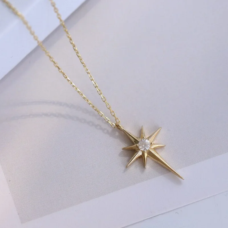 Fashion Simple Hexagram Pendant Cubic Zirconia Necklace Women Elegant Geometric Star Necklace Party Jewelry Accessories