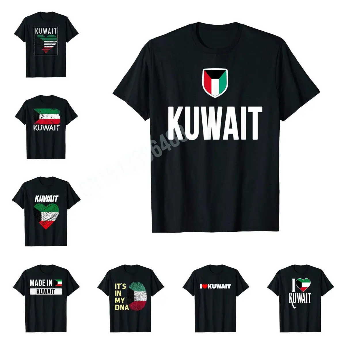 More Design Kuwaiti Flag Funny Kuwait Vacation T-Shirt For Men Women T Shirt Tops 100% Cotton Tees