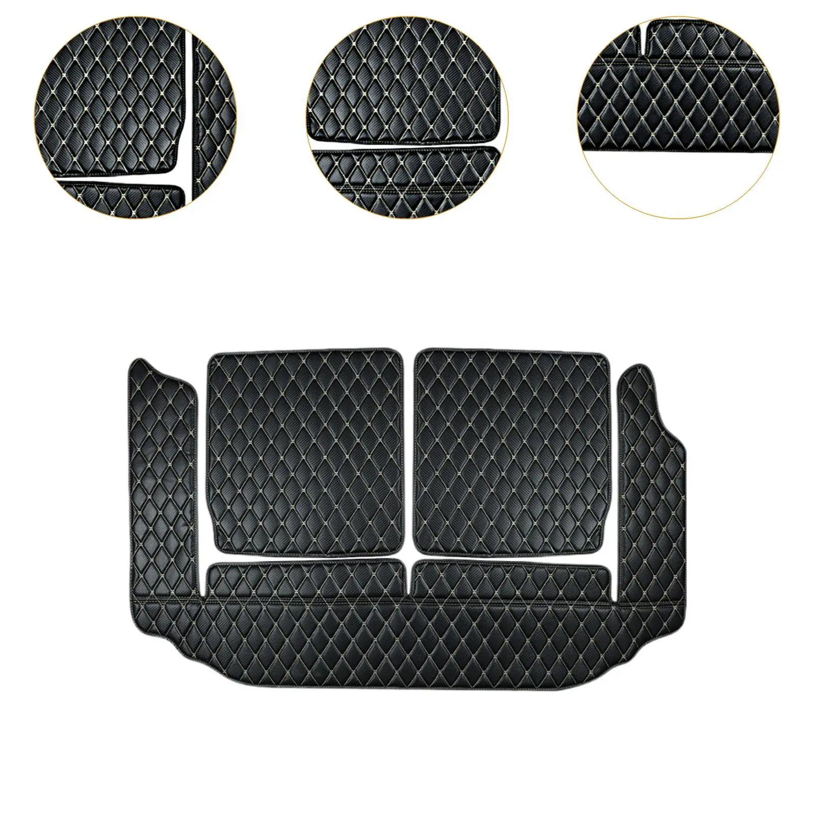 Premium Luggage Floor Mats PU Leather Carbon Fiber Texture Easy Clean Anti Slip for Suzuki Jimny JB