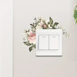 Leaf Green Flower Switch Stickers Bedroom Living Room Kitchen Plants Wall Sticker Removable Vinyl Decal DIY Home Decoration