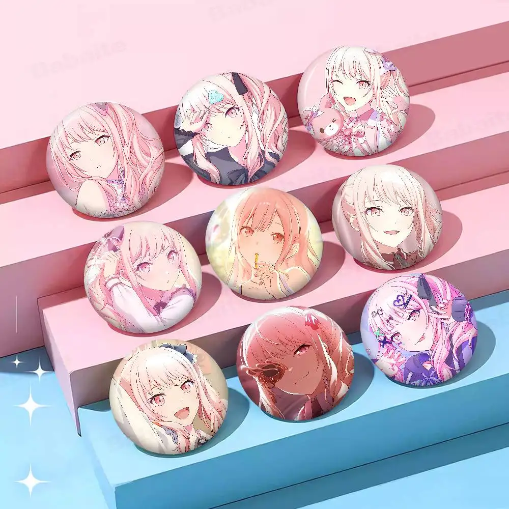 P-Project S-SEKAI Mizuki Akiyama – Épingles créatives rondes à clipser, badges, accessoires pour sacs à dos et chapeaux, bijoux, cadeaux pour amis