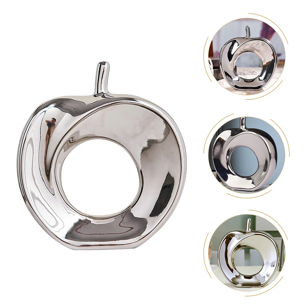 

Porcelain Apple Decorative Piece Fruit Art Craft for Tabletop Desk Home Warm Comfortable Environment Scene Layout Gift