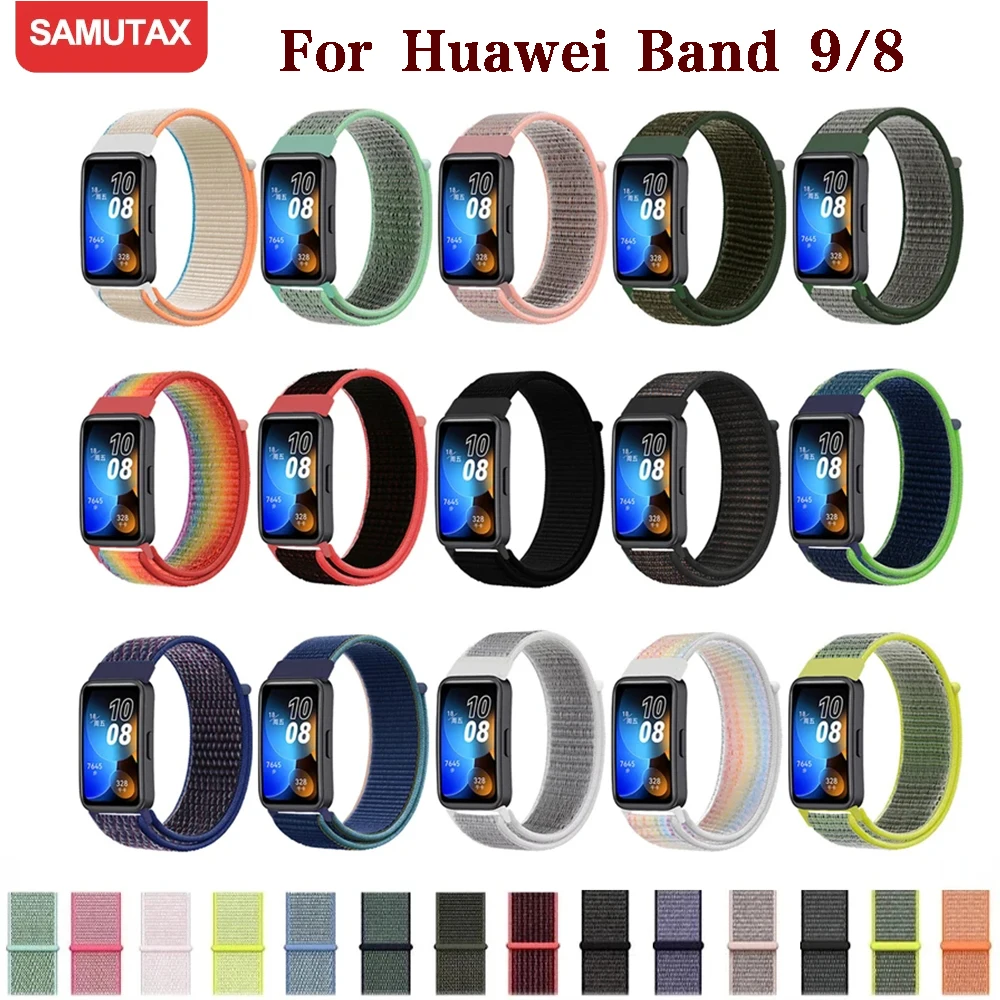 Armband für Huawei Band 8 9, Zubehör, verstellbares geflochtenes Solo-Loop-Armband, elastisches Nylon-Armband, Correa Huawei Band 8-Band