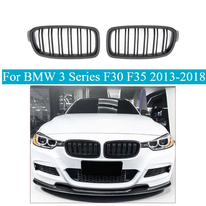 

For BMW 3 Series F30 F35 2013-2018 Single Slat Gloss Black Grille Full Sky Star Mesh Replacement for Stock Double Line Grilles