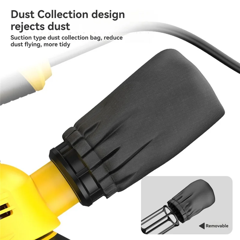 

J1UL1N 5-Inch Random Orbital Sander 6 Variable Speed Sander Machine With 5Pcs Sandpapers For Woodworking EU Plug