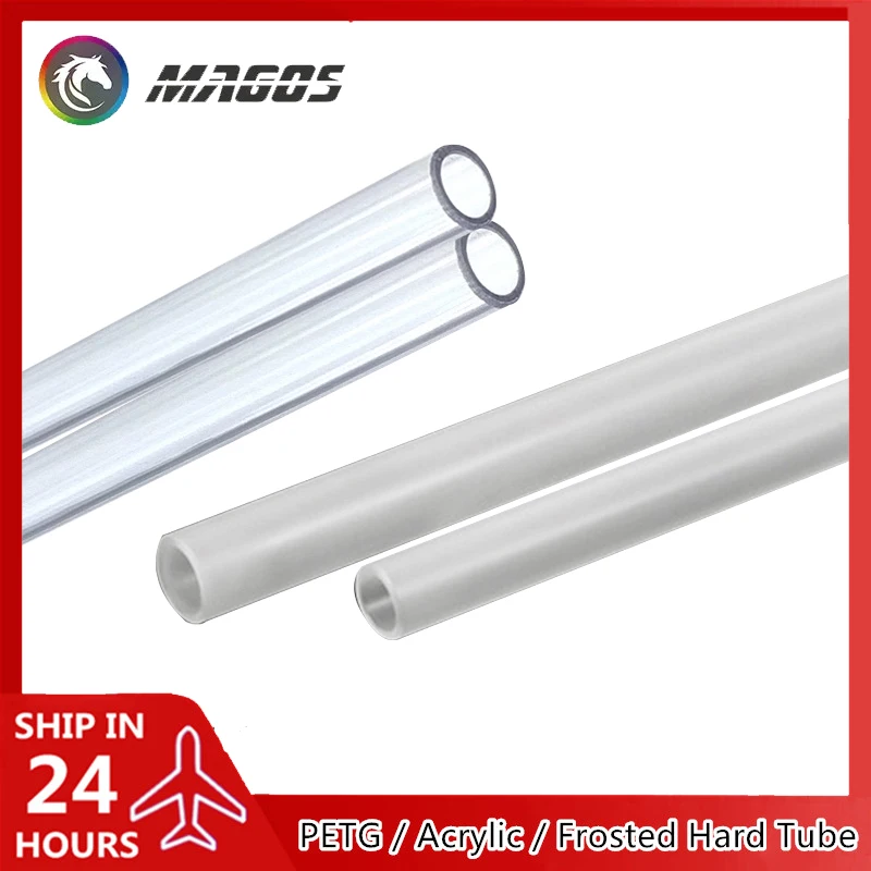 PC rura chłodząca wodę PETG akrylowa twarda rura przezroczysta sztywna rura OD 12mm 14mm 16mm 50CM przezroczysta/matowa 4 sztuk/partia