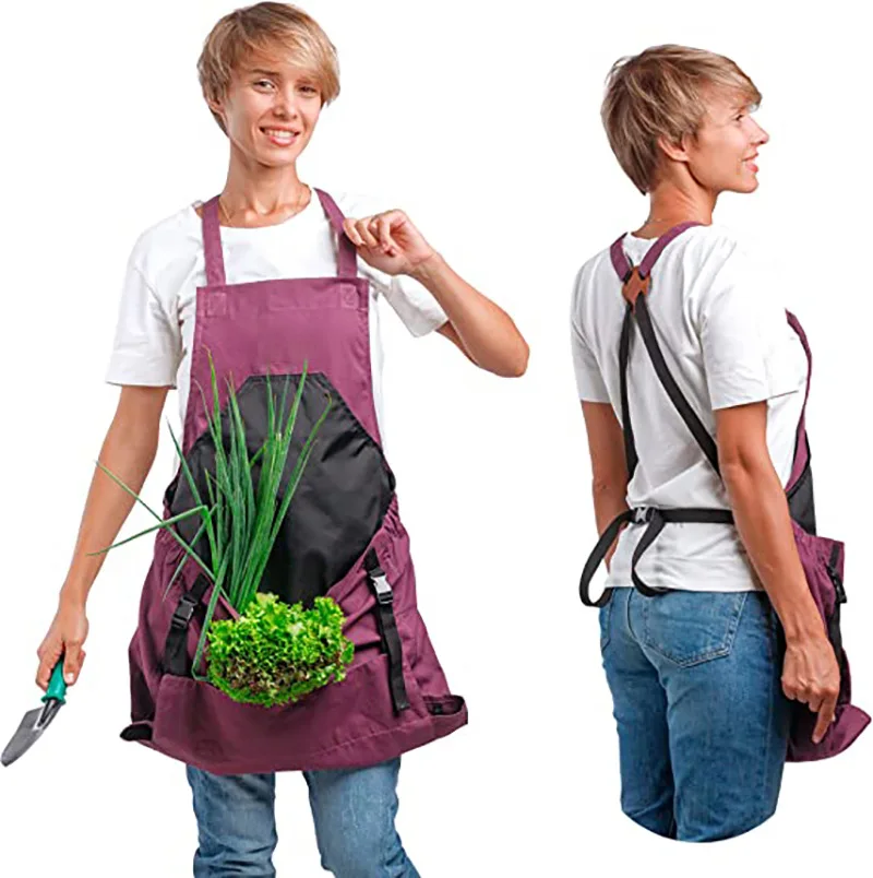 Waterproof Large Pocket Oxford Cloth Pick Fruits Vegetables Florists Backpack Type Tools Garden Accessories Storage Bag Apron