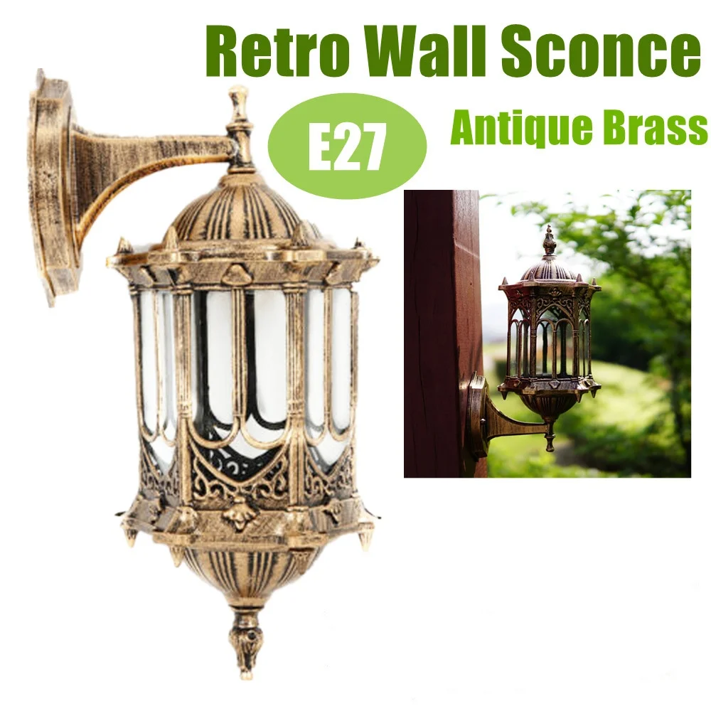 Antique Lantern Wall Lamp Sconce Porch Lamp Garden Outdoor Exterior Wall Light