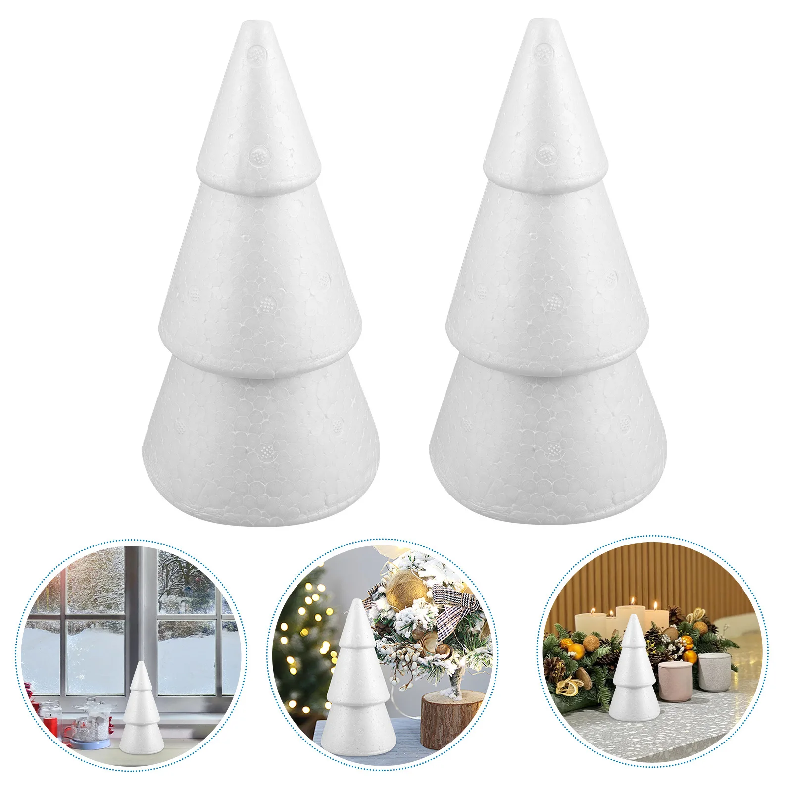 

2 Pcs Cone Shaped Foam Balls Craft for Holidays 20cm Christmas Tree DIY Supplies