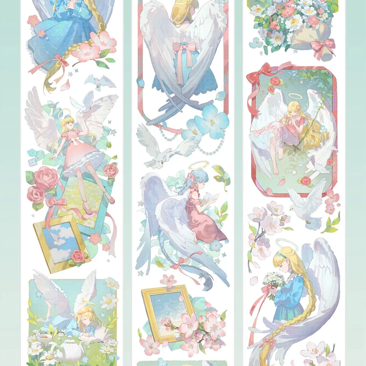 

1-петлевая милая блестящая лента Washi Pet для девочек-ангелов, образец для скрапбукинга, журналов и поделок