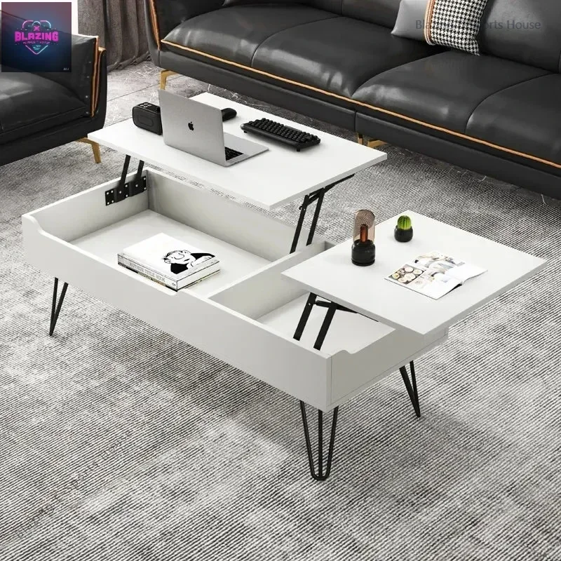 Foldable Multifunctional Coffee Table Lift Top Storage Drawers Regale Coffee Table Minimalist Floor Stolik Kawowy Home Furniture