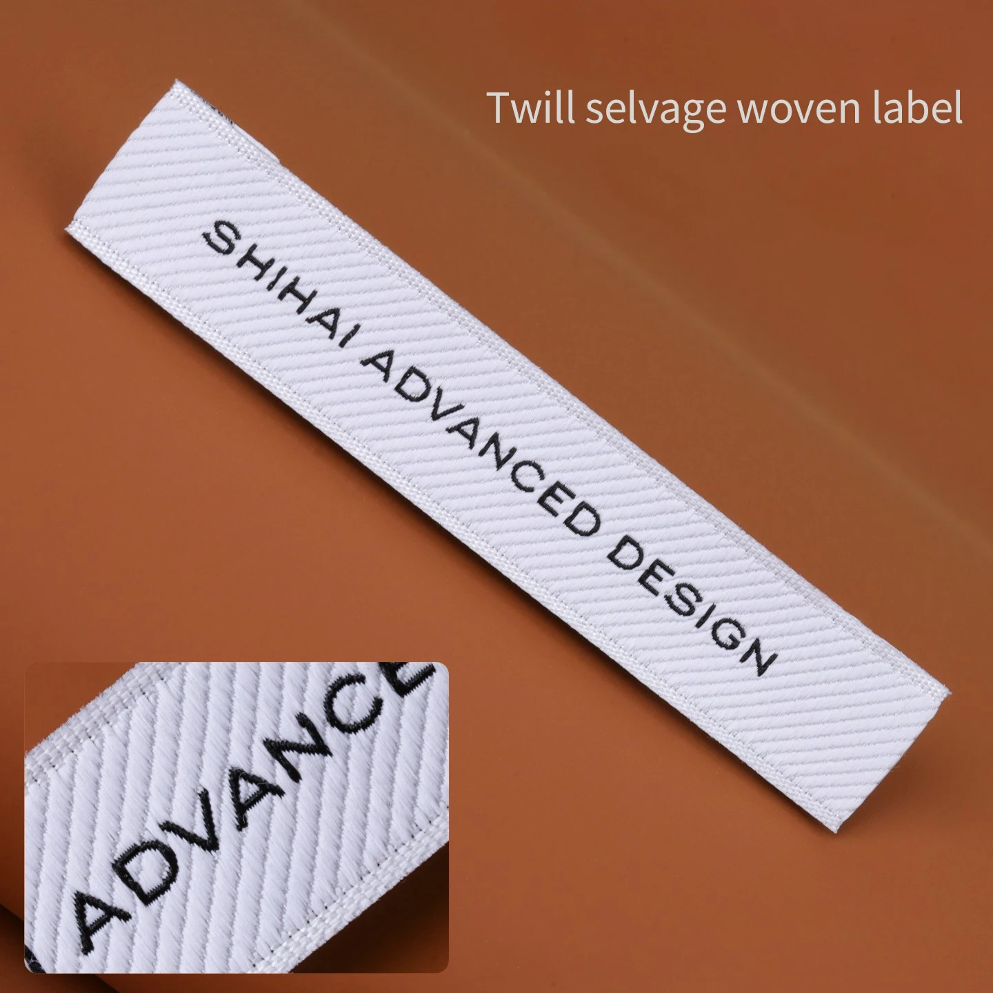 Custom Clothing Neck Labels Twill Selvage Satin Woven Labels High Quality Brand Tags for Women's Skirts Pants