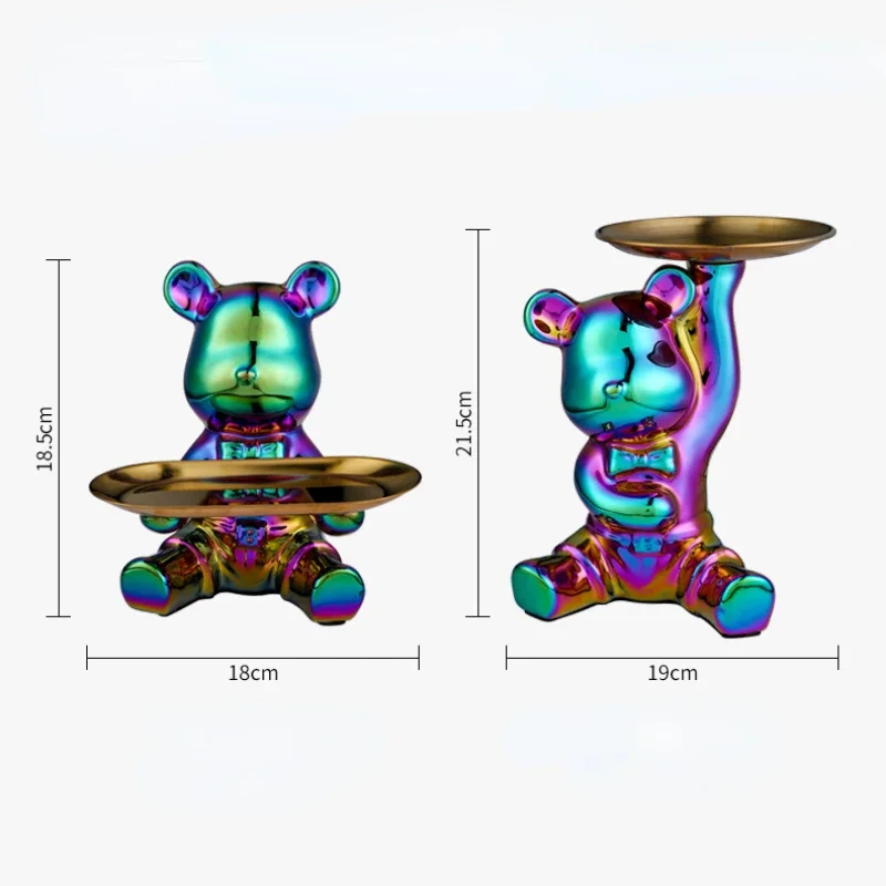 Violento Bonecas Urso Luz Enfeites De Luxo, TV Gabinete Dos Desenhos Animados Estátua, Vinho Decorações Do Armário, Sala Ornamentos Pequenos