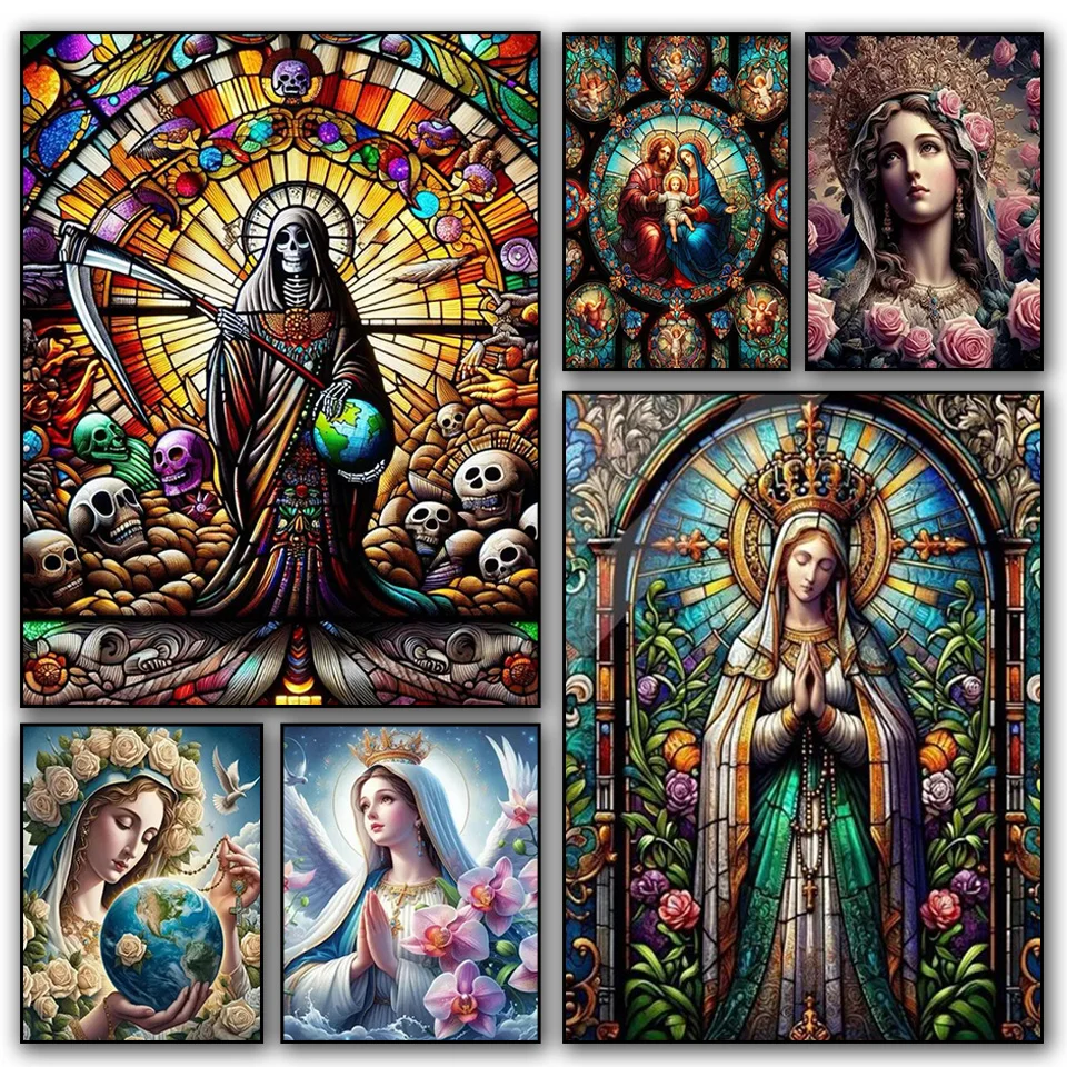 

Lady of Guadalupe DIY Full Diamond Painting Kits St. Mary Our Mother Cross Stitch Mosaic Diamond Embroidery New 2024 Home Decor