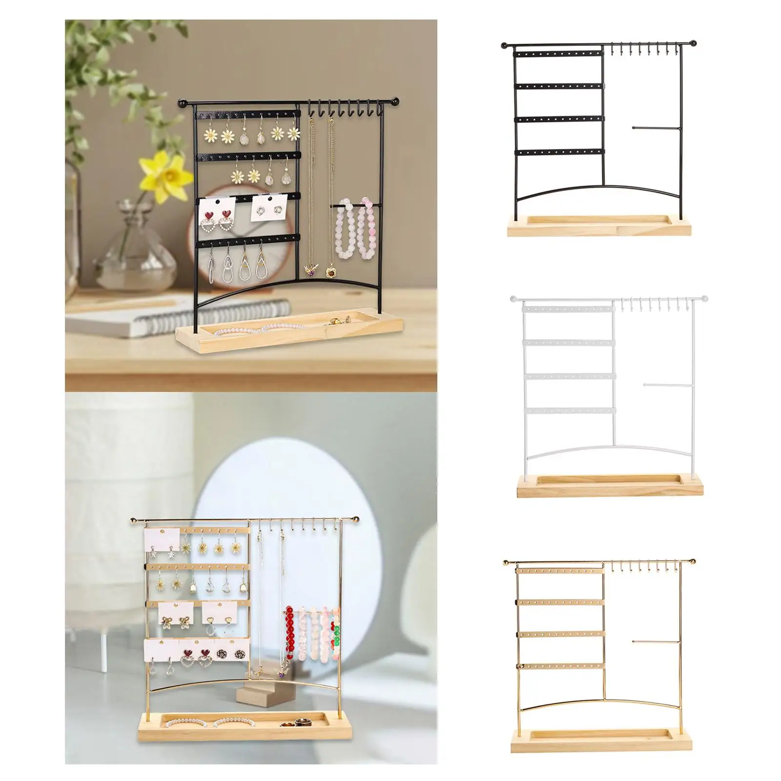

Earrings Organizer Stand Earring Display, Convenient Elegant Jewelry Holder, Multipurpose for Chains, Cufflinks Vanity