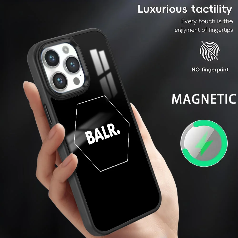 Luxury Brand B-BALRs Phone Case For iPhone 16 15 14 13 12 11 Pro Max Plus Mini Magnetic Magsafe Wireless Charging Cover Coque