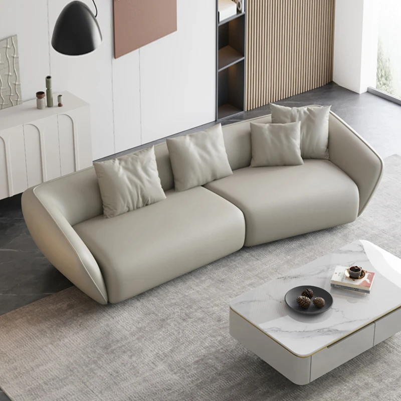 Nordic Leather Sofa Simple Living Room Small Apartment Combination