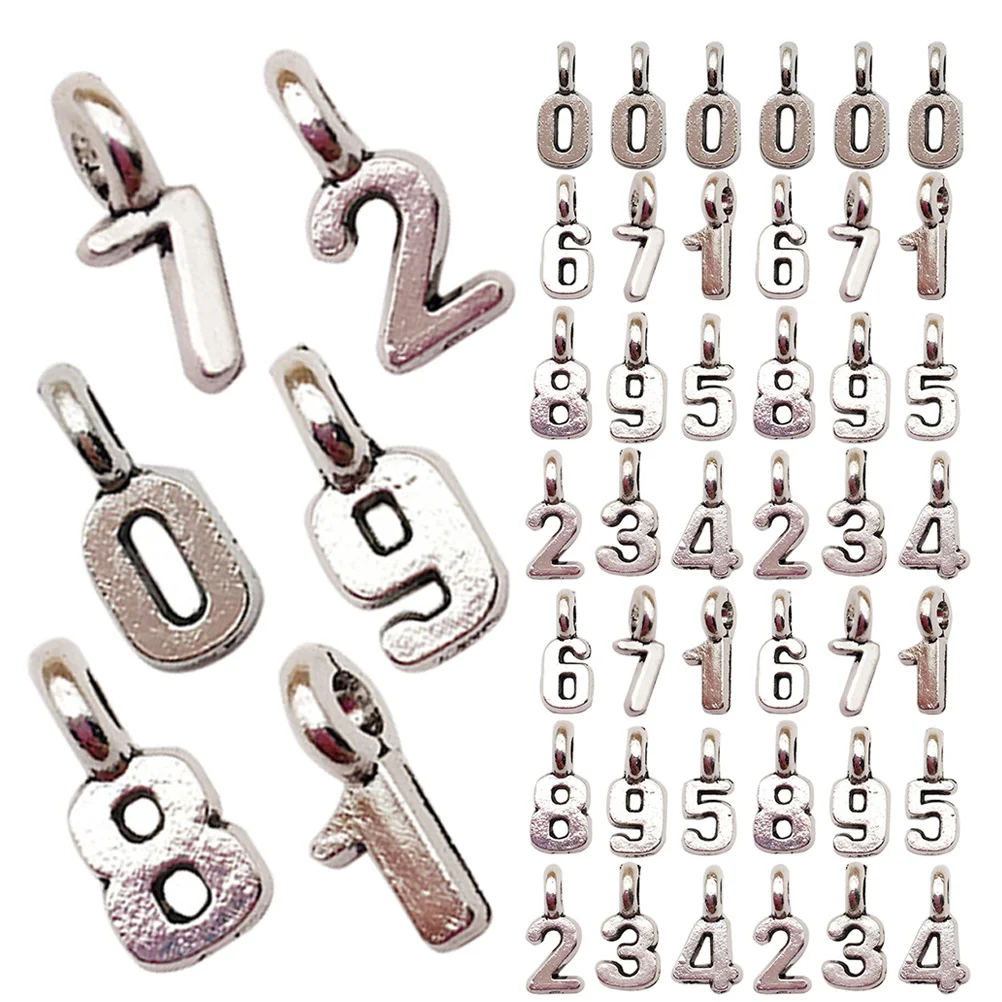 

100Pcs Alloy Number Pendant Charms DIY Jewelry Making Bracelets Necklaces Keychains Graduation Craft Accessories