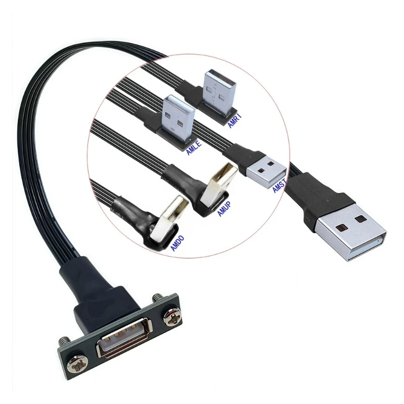  20-300cm USB 2.0 Male To Female Extension Cable Panel Mount For Various Devices