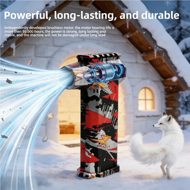 

High Power L3 Brushless Vacuum Fan 300000 RPM 75m/s Turbo Jet Hair Dryer with Car Wash Gun and Snow Blower Function