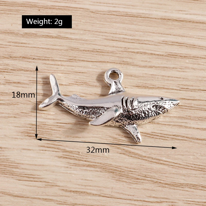 Tusember 10 Stück niedliche Anhänger aus Legierung in Form von Fisch, Qualle, Seestern und Muschel für die Schmuckherstellung von Halsketten, Ohrringen, Armbändern, DIY – Detail 9