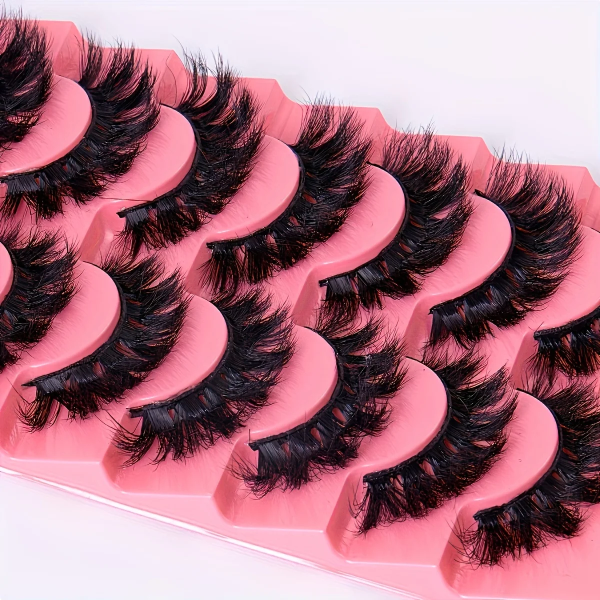 7 PAIRS faux Lashes Fluffy False Eyelashes17mm Full Wispy Lashes 8D Volume Curly Fake Eyelashes 7 Pairs Faux Mink Lashes Multipa