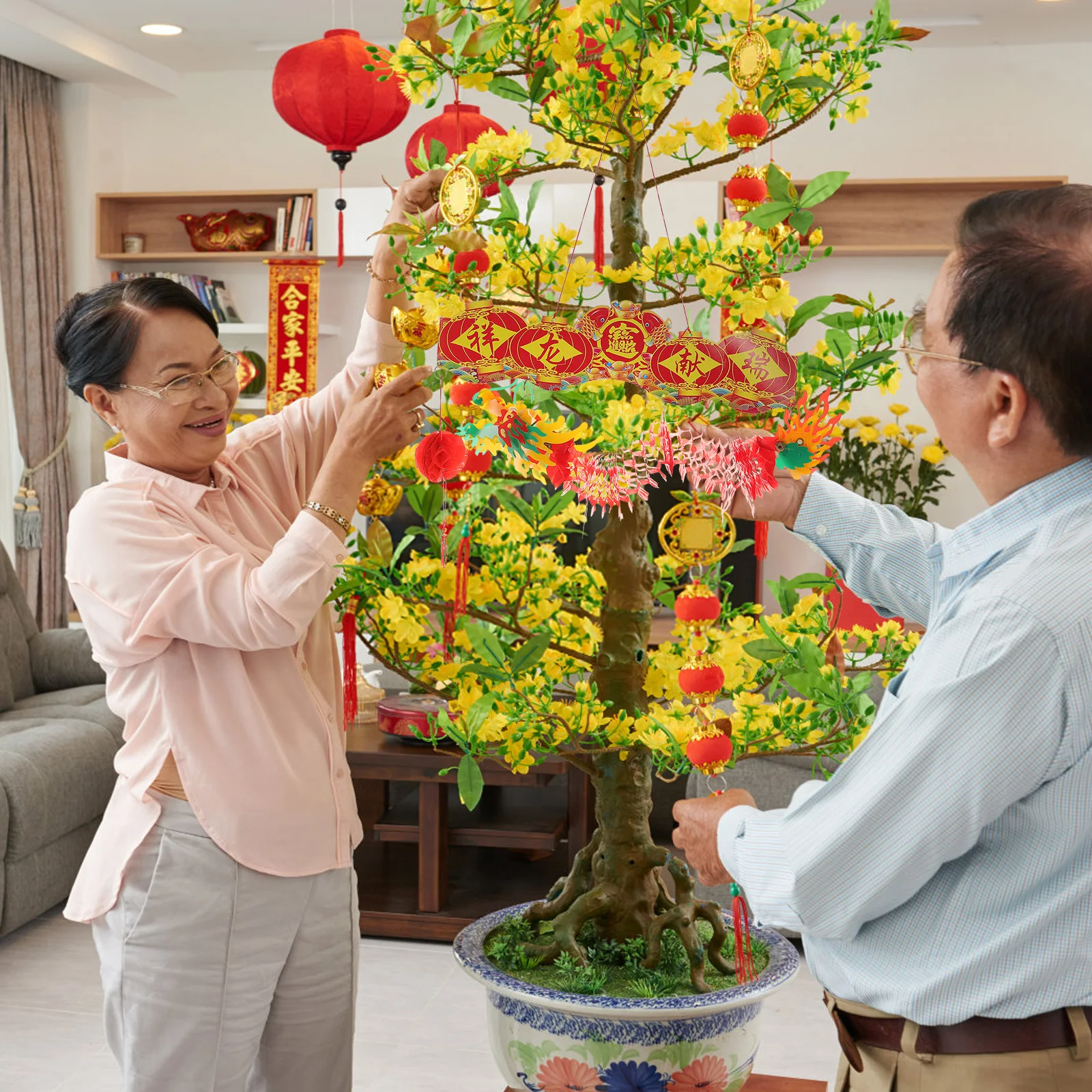 1pc Chinese Dragon Garland Spring Festival Pendant 3D Paper Decoration Red New Year Hanging Decor For Indoor Outdoor Wall Door