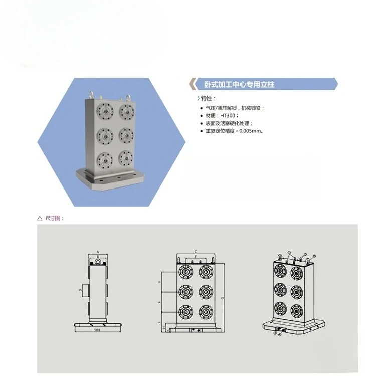 horizontal power center special column positioner base plate